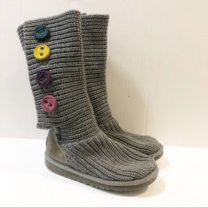 Little Girl Size 1 UGG Cardy Sweater Gray Boots